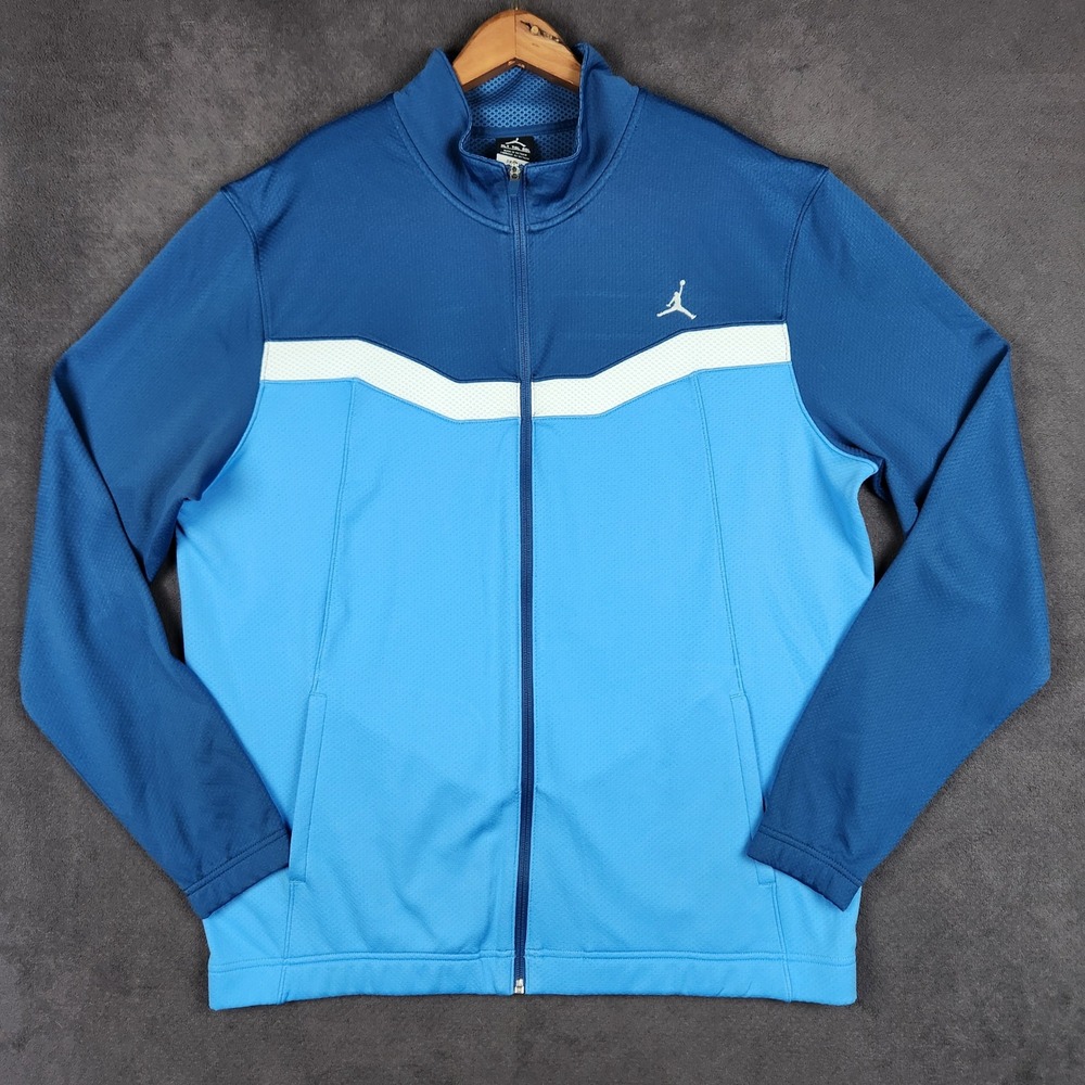Jordan Prime Fly Warmup Track Jacket Mens XLT Blue Colorblock Dri-FIT Full Zip